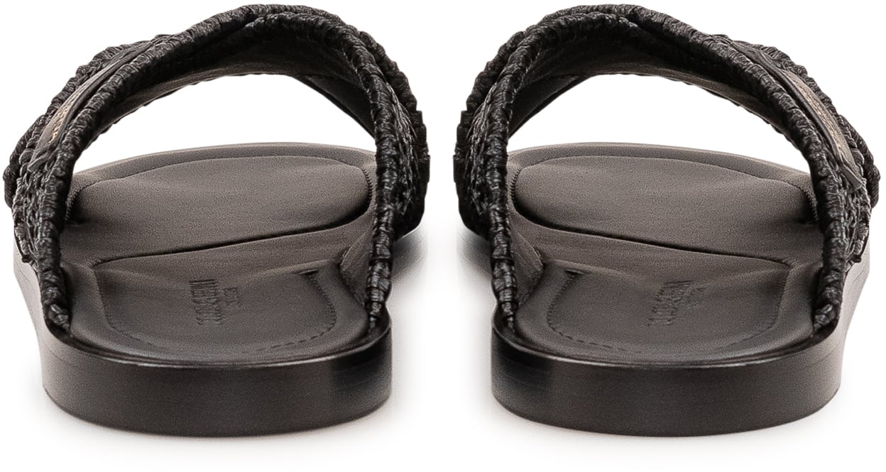 Dolce & Gabbana Sandali Flat con Fasce Intrecciate Zwart