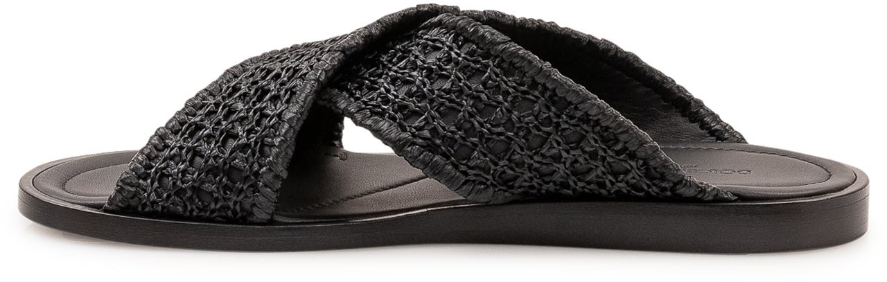 Dolce & Gabbana Sandali Flat con Fasce Intrecciate Zwart