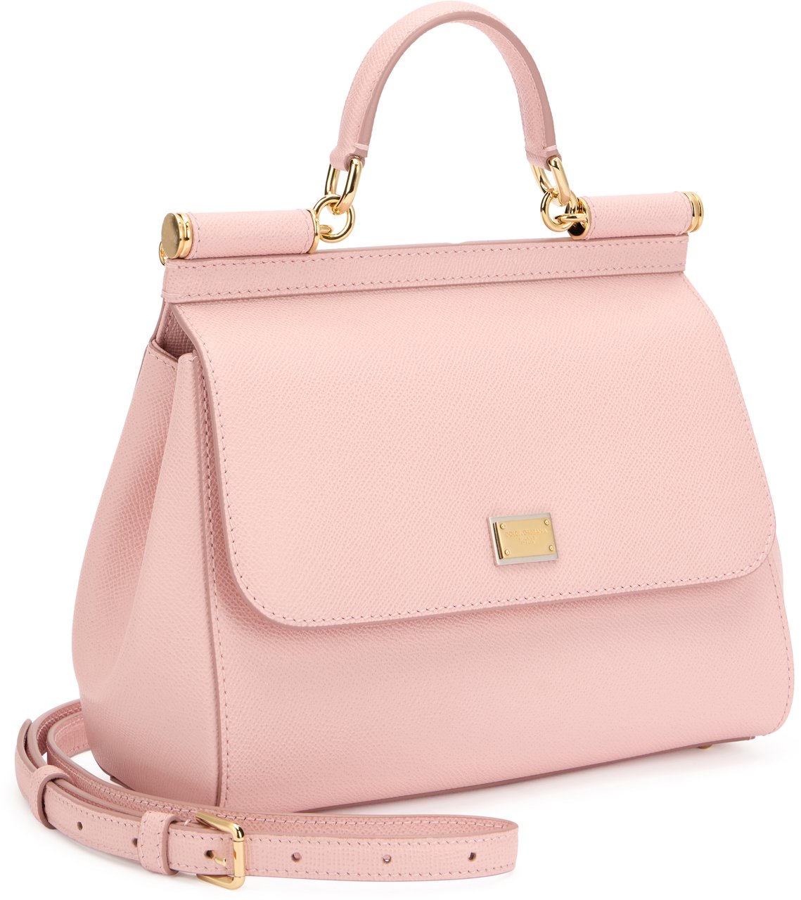 Dolce & Gabbana Sicily mini handbag in calfskin dauphine Roze