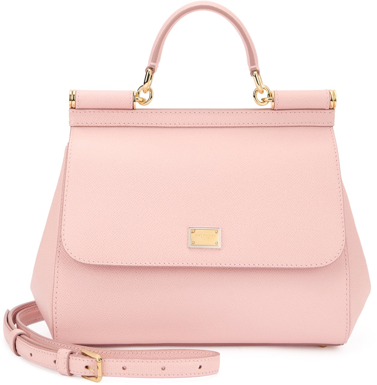 Dolce & Gabbana Sicily mini handbag in calfskin dauphine Roze