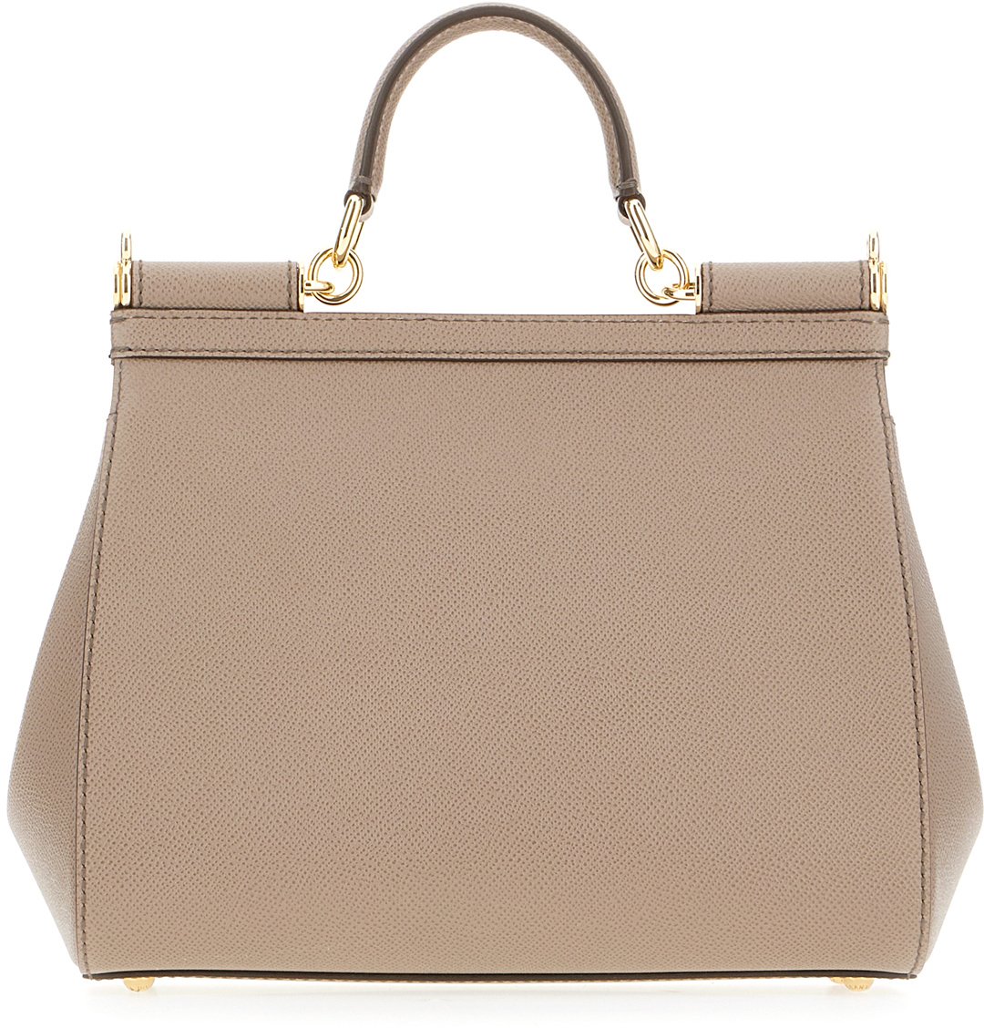 Dolce & Gabbana Dolce&gabbana Dove grey leather large Sicily handbag Grijs