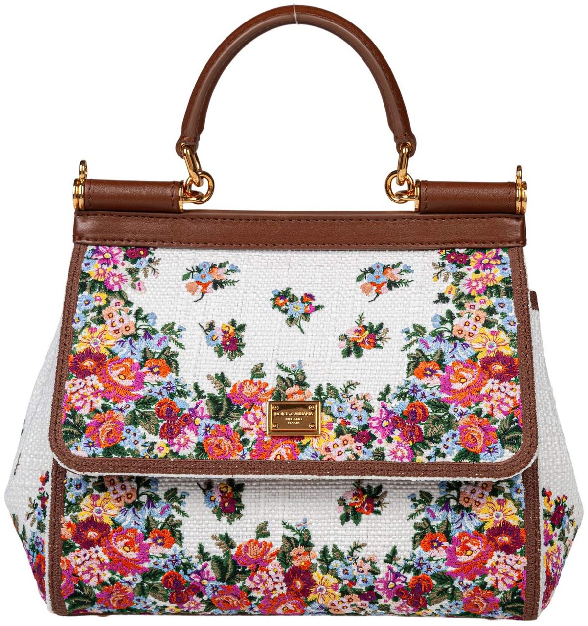 Dolce & Gabbana Dolce & gabbana small sicily bag in leather and embroidered fabric Divers