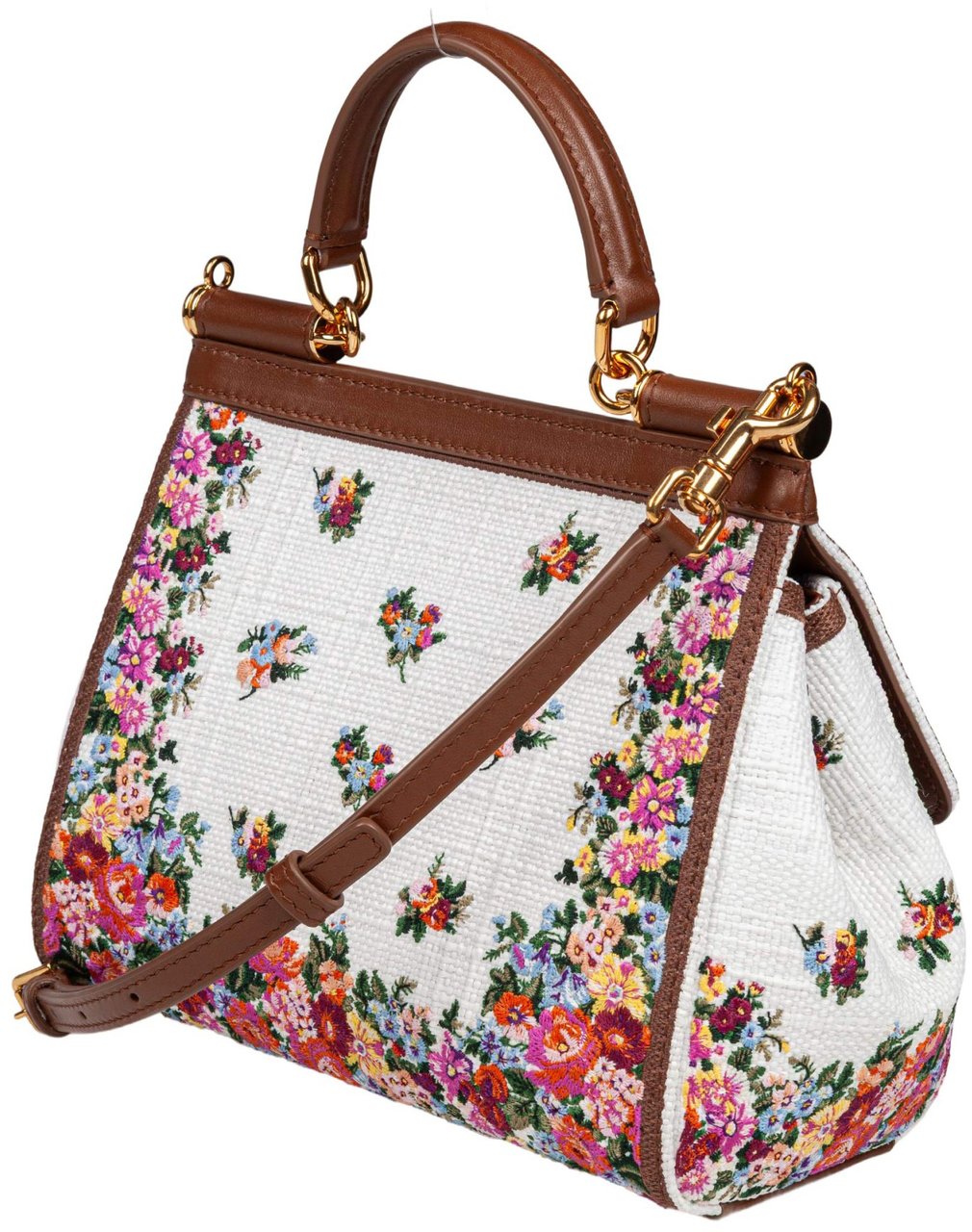 Dolce & Gabbana Dolce & gabbana small sicily bag in leather and embroidered fabric Divers