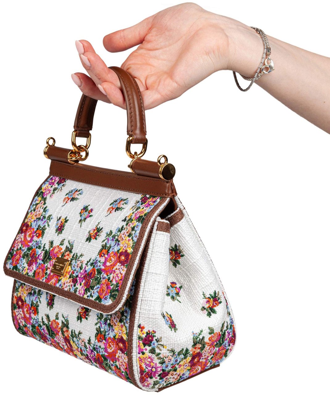 Dolce & Gabbana Dolce & gabbana small sicily bag in leather and embroidered fabric Divers