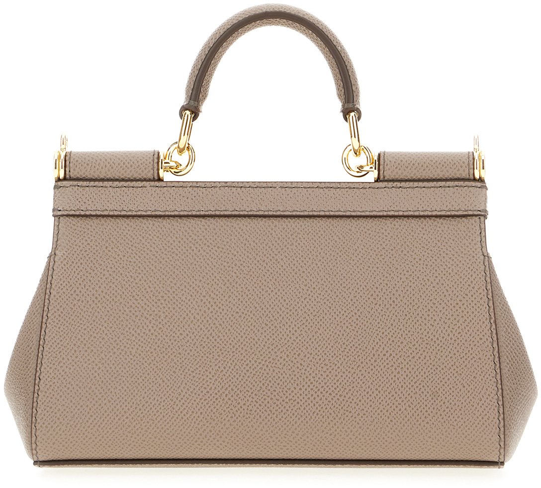 Dolce & Gabbana Dolce&gabbana Dove grey leather small Sicily handbag Grijs