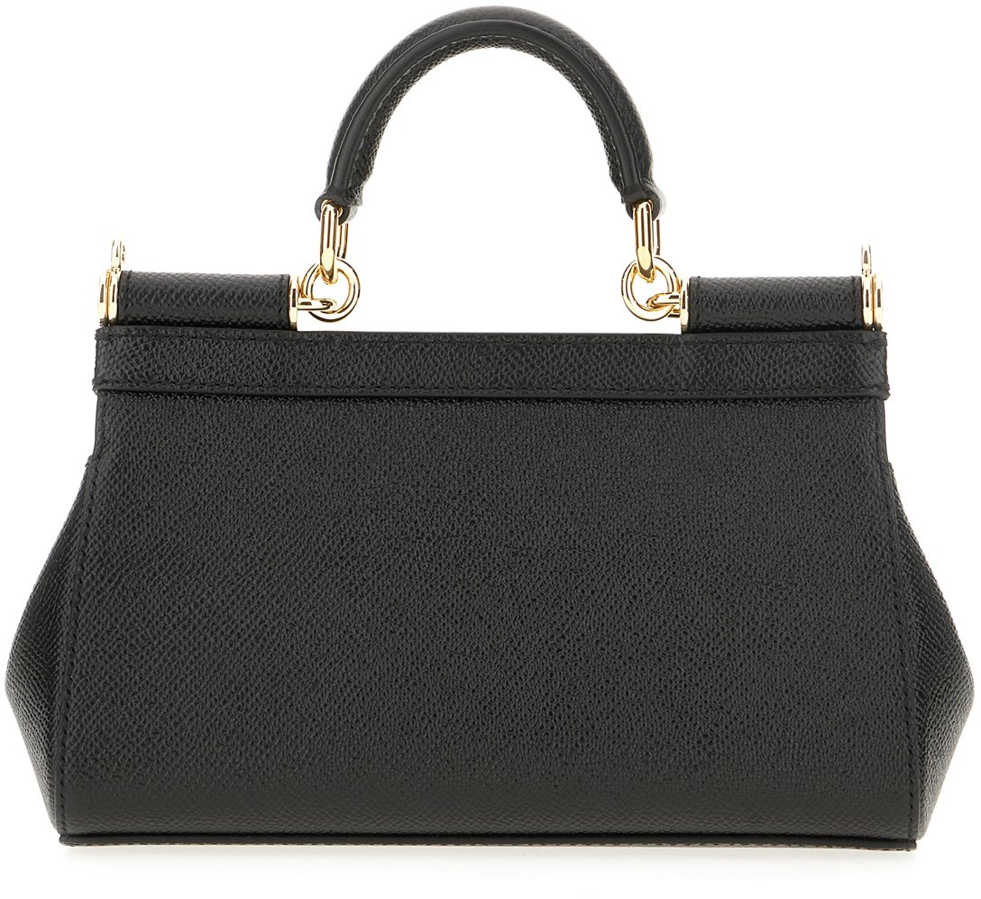 Dolce & Gabbana Dolce&gabbana Black leather small Sicily handbag Zwart