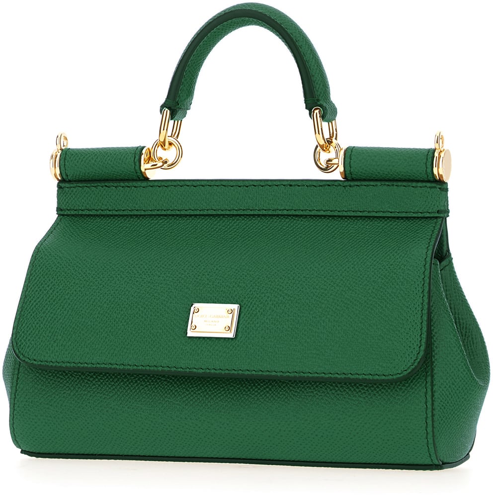 Dolce & Gabbana Dolce&gabbana Emerald green leather small Sicily handbag Groen