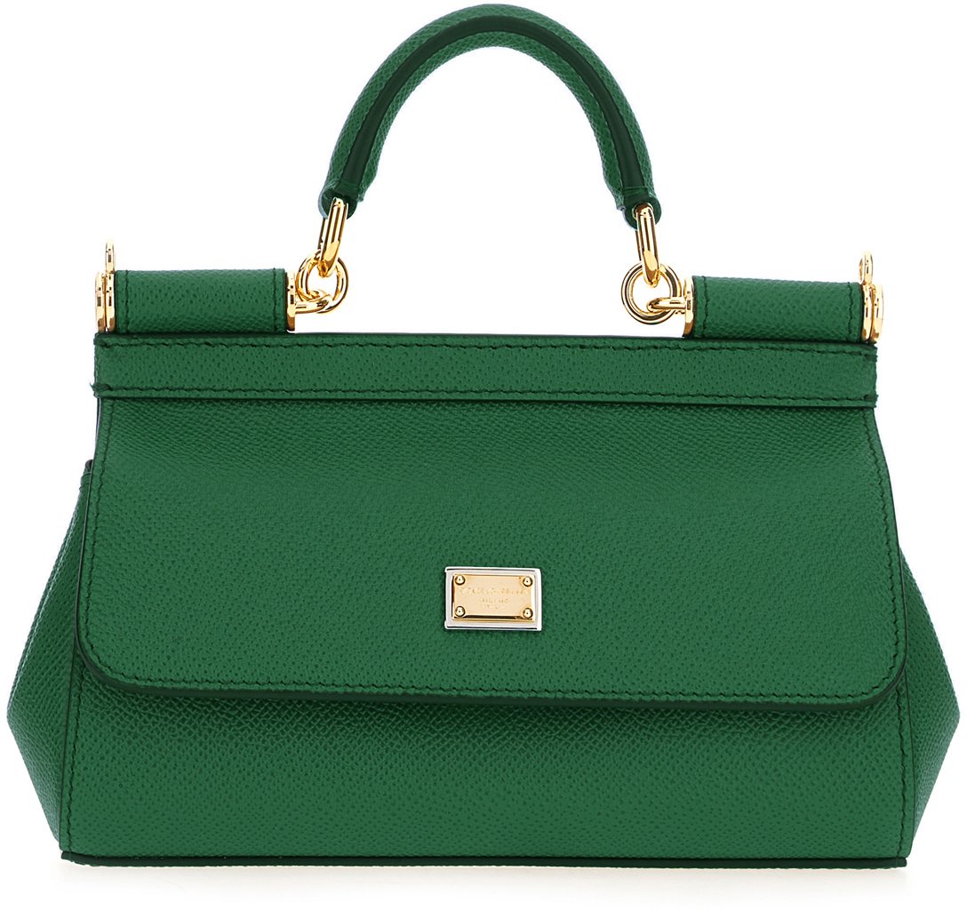 Dolce & Gabbana Dolce&gabbana Emerald green leather small Sicily handbag Groen