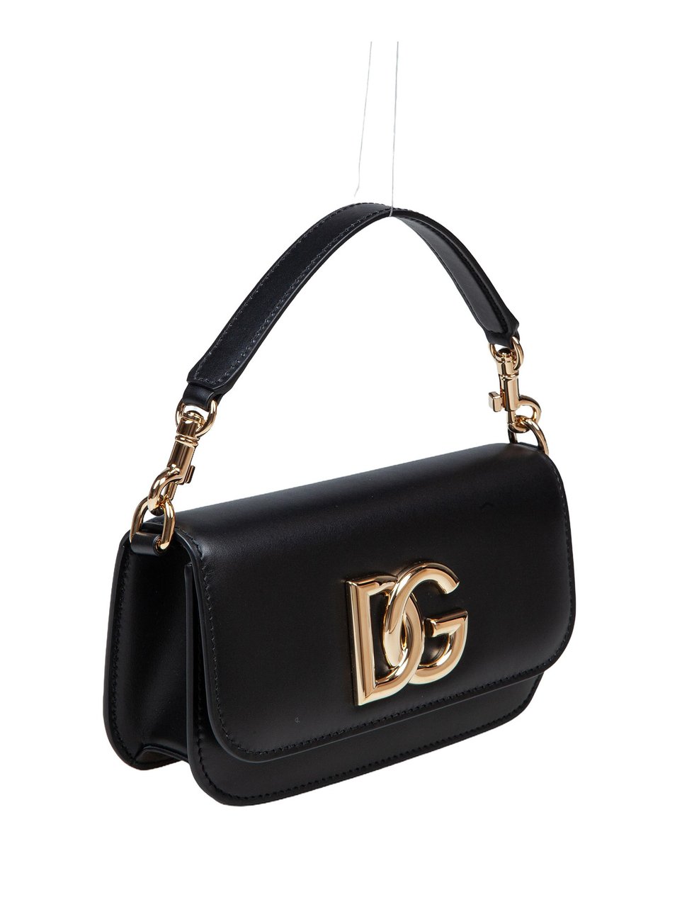 Dolce & Gabbana Dolce & gabbana 3.5 leather shoulder bag with dg logo Zwart