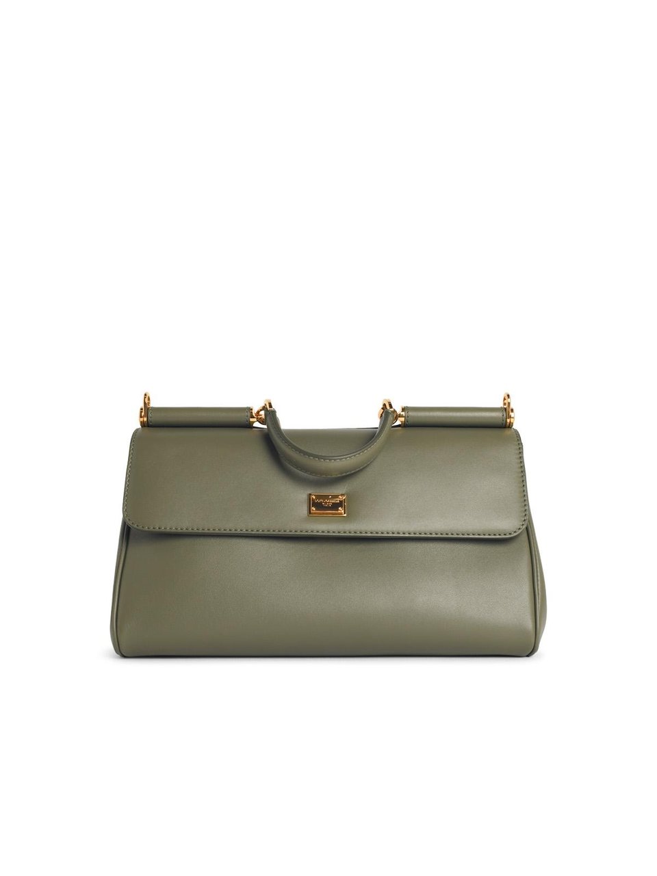 Dolce & Gabbana Ìmy Sicilyì Medium Handbag In Green Leather Grijs
