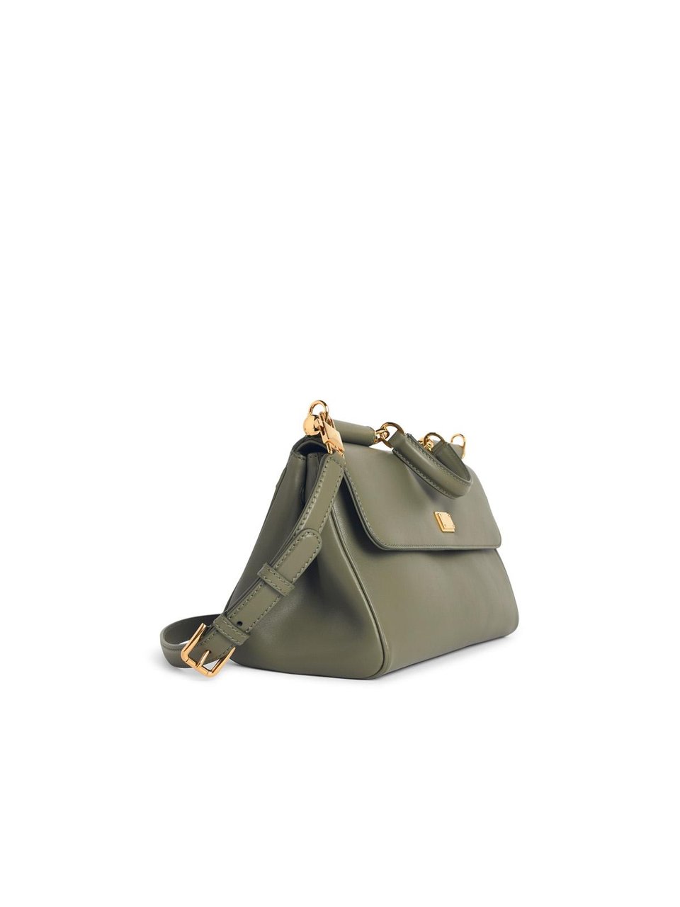 Dolce & Gabbana Ìmy Sicilyì Medium Handbag In Green Leather Grijs