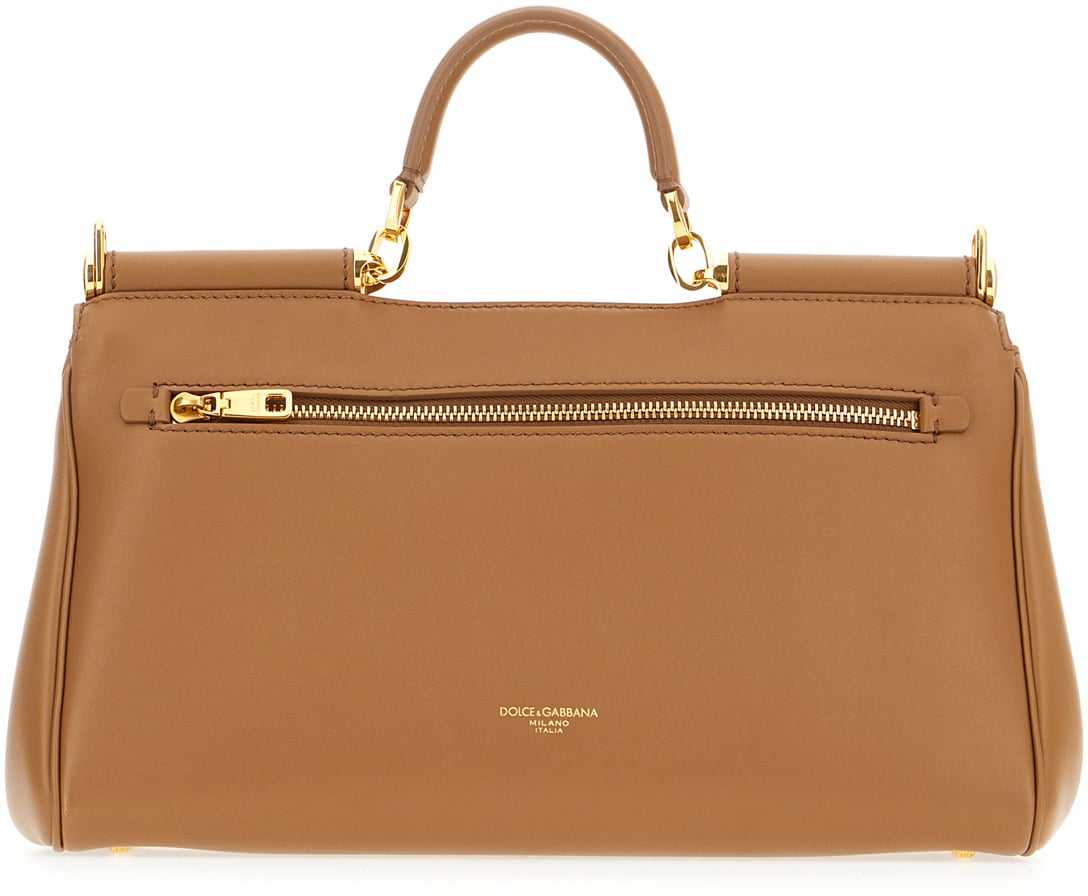 Dolce & Gabbana Dolce&gabbana Biscuit leather My Sicily handbag Bruin