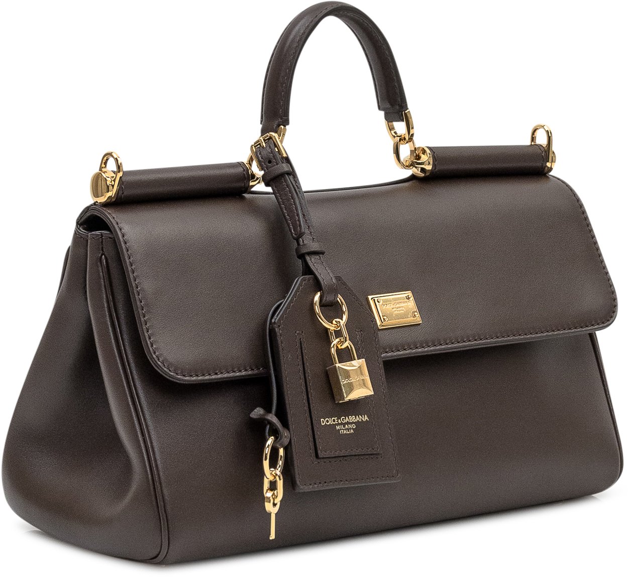 Dolce & Gabbana Dolce & Gabbana Borsa Lux Ottone Vintage in Pelle Bruin