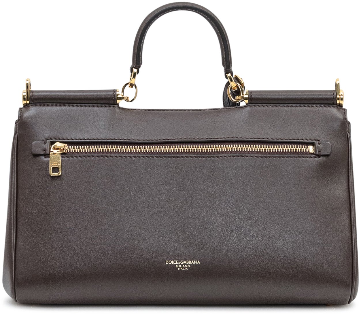 Dolce & Gabbana Dolce & Gabbana Borsa Lux Ottone Vintage in Pelle Bruin