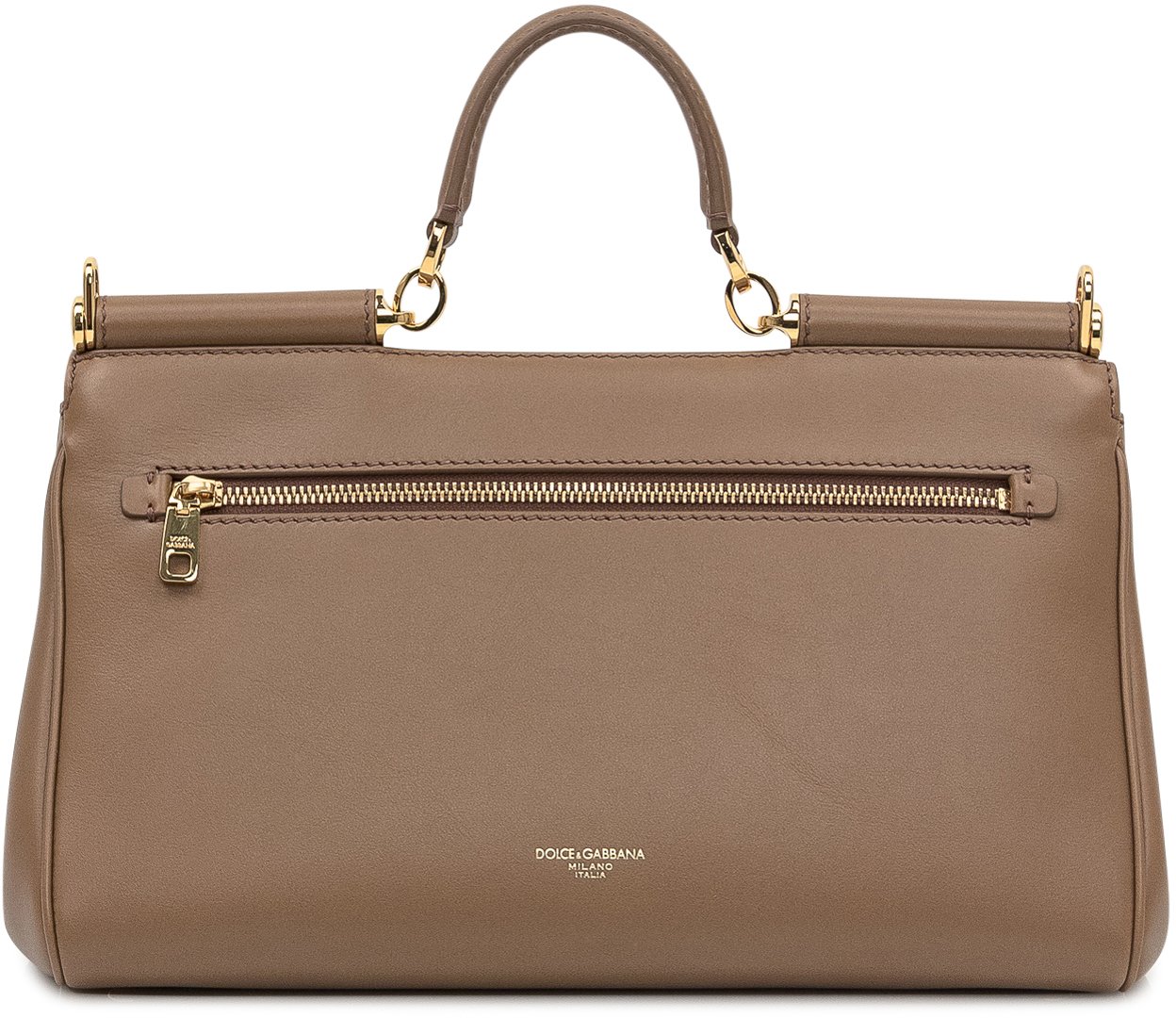 Dolce & Gabbana Dolce & Gabbana Borsa Lux Ottone Vintage in Pelle Bruin