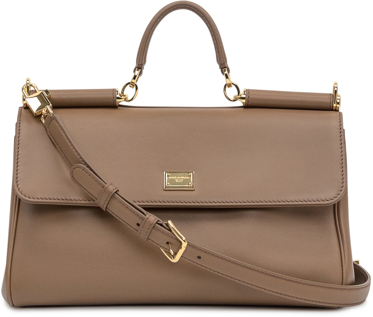 Dolce & Gabbana Dolce & Gabbana Borsa Lux Ottone Vintage in Pelle Bruin