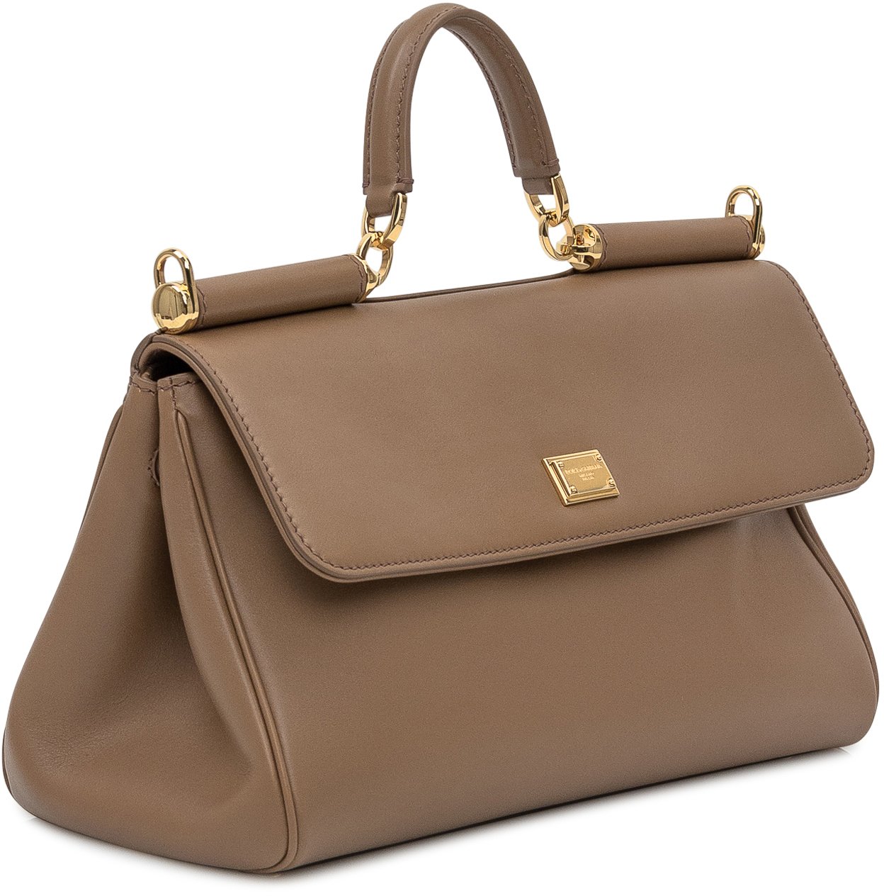 Dolce & Gabbana Dolce & Gabbana Borsa Lux Ottone Vintage in Pelle Bruin