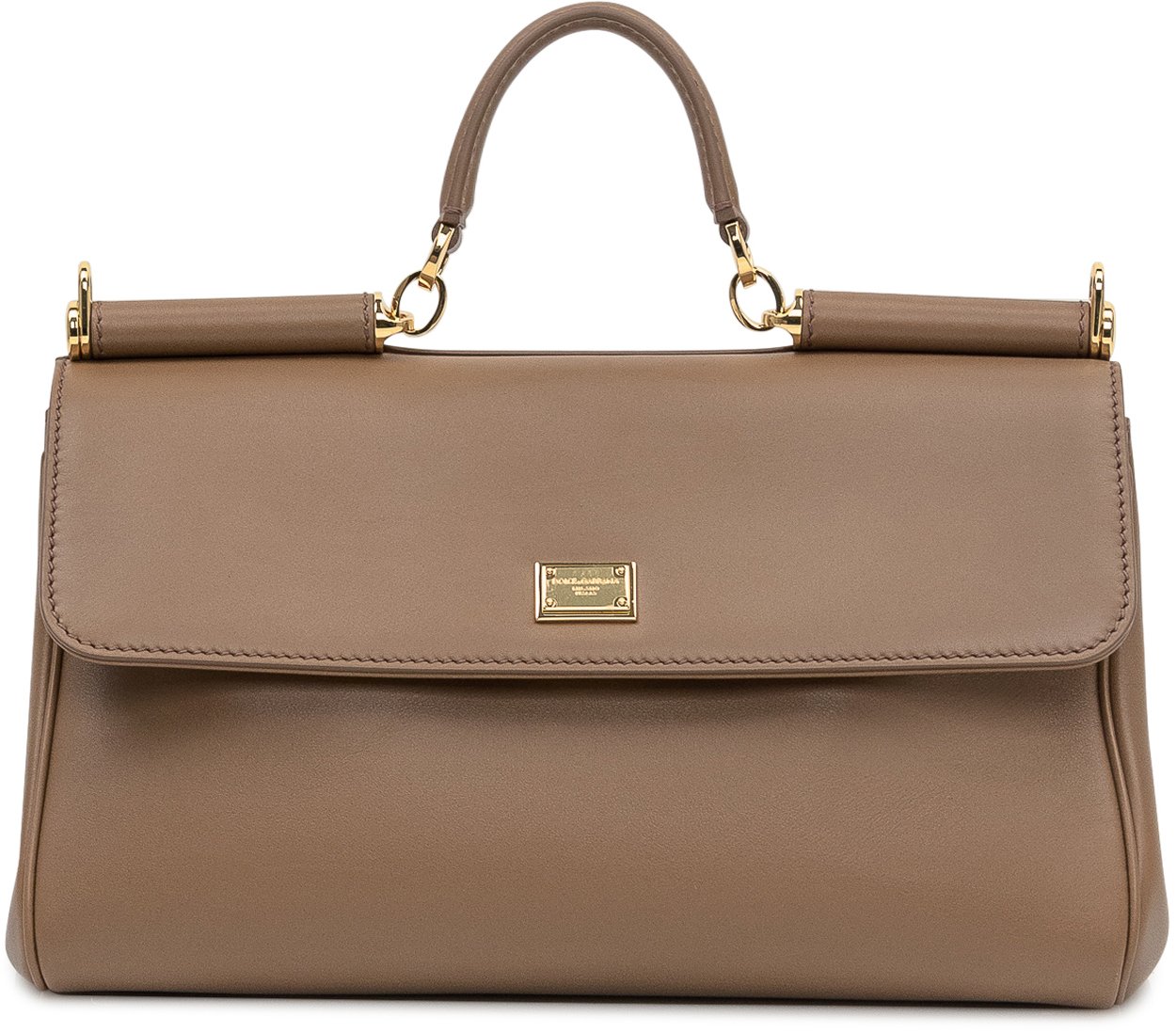 Dolce & Gabbana Dolce & Gabbana Borsa Lux Ottone Vintage in Pelle Bruin