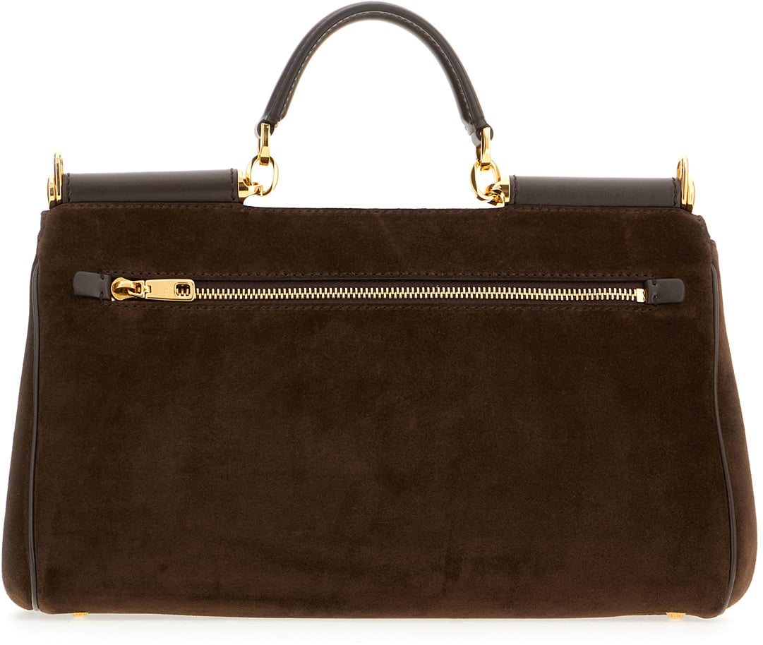 Dolce & Gabbana Dolce&gabbana Dark brown suede My Sicily handbag Bruin