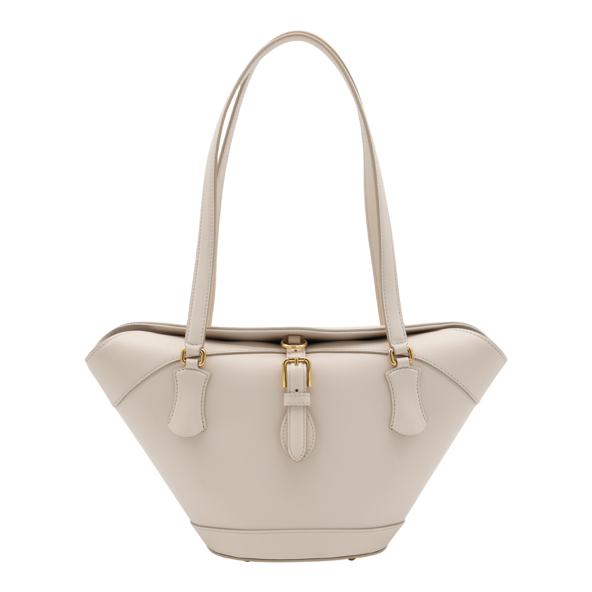 Dolce & Gabbana Trapezoidal Handbag with Gold-tone Buckle Neutraal