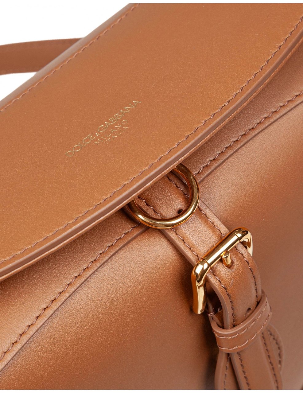 Dolce & Gabbana Dolce & gabbana caramel-color leather coffa capri bag Bruin