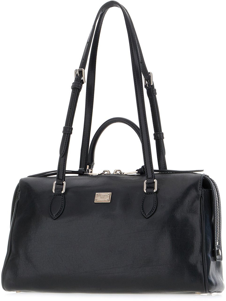 Dolce & Gabbana Black leather shoulder bag Zwart