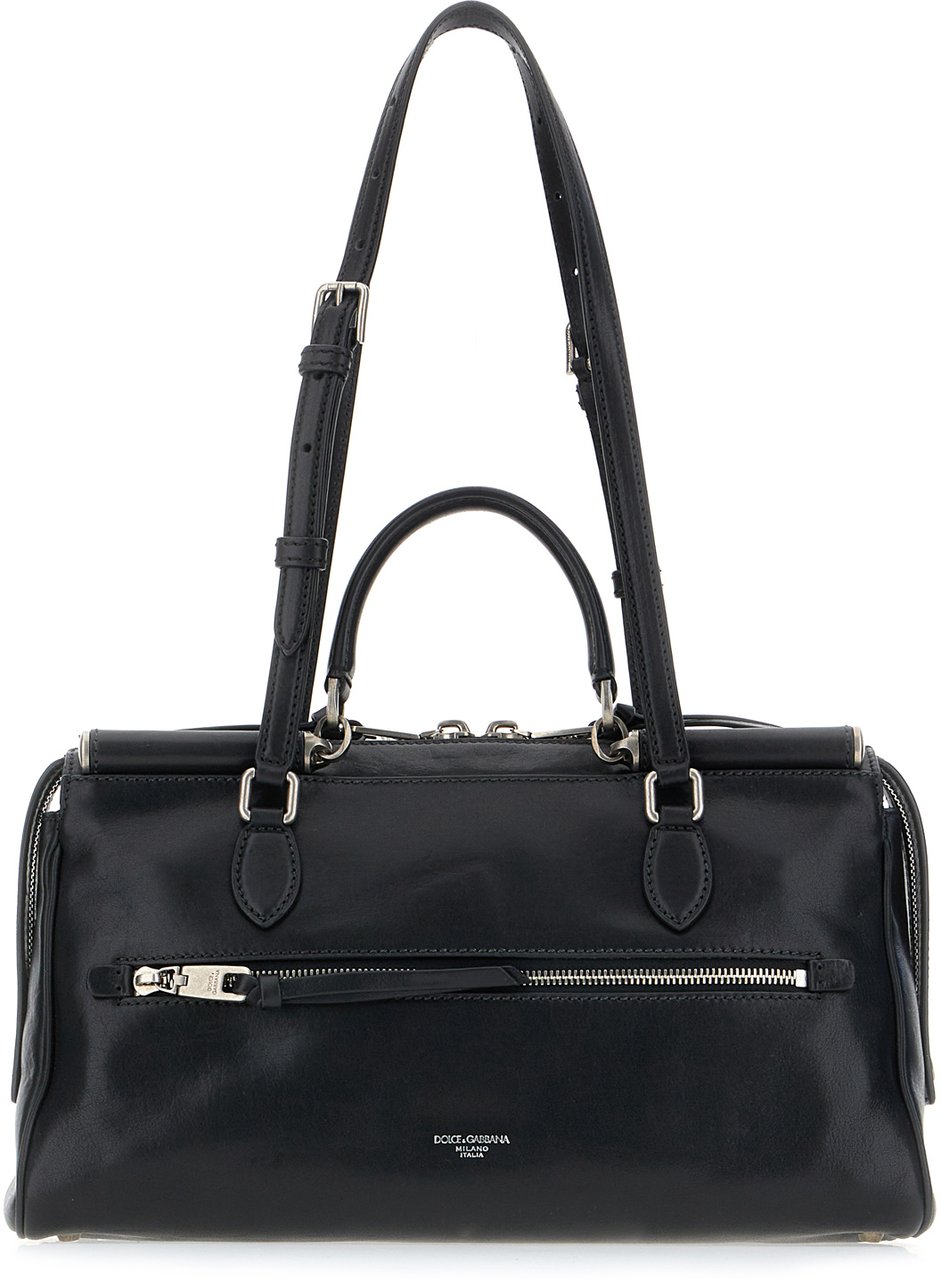 Dolce & Gabbana Black leather shoulder bag Zwart