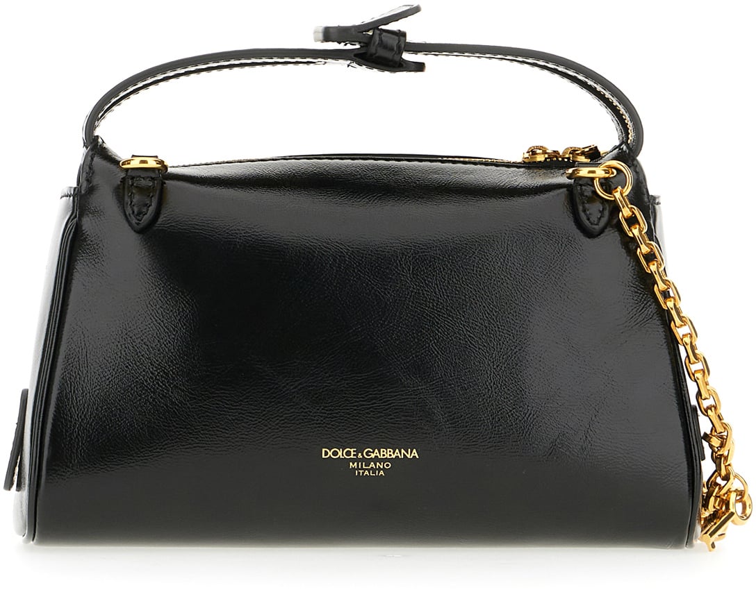 Dolce & Gabbana Dolce&gabbana Black leather Vittoria handbag Zwart
