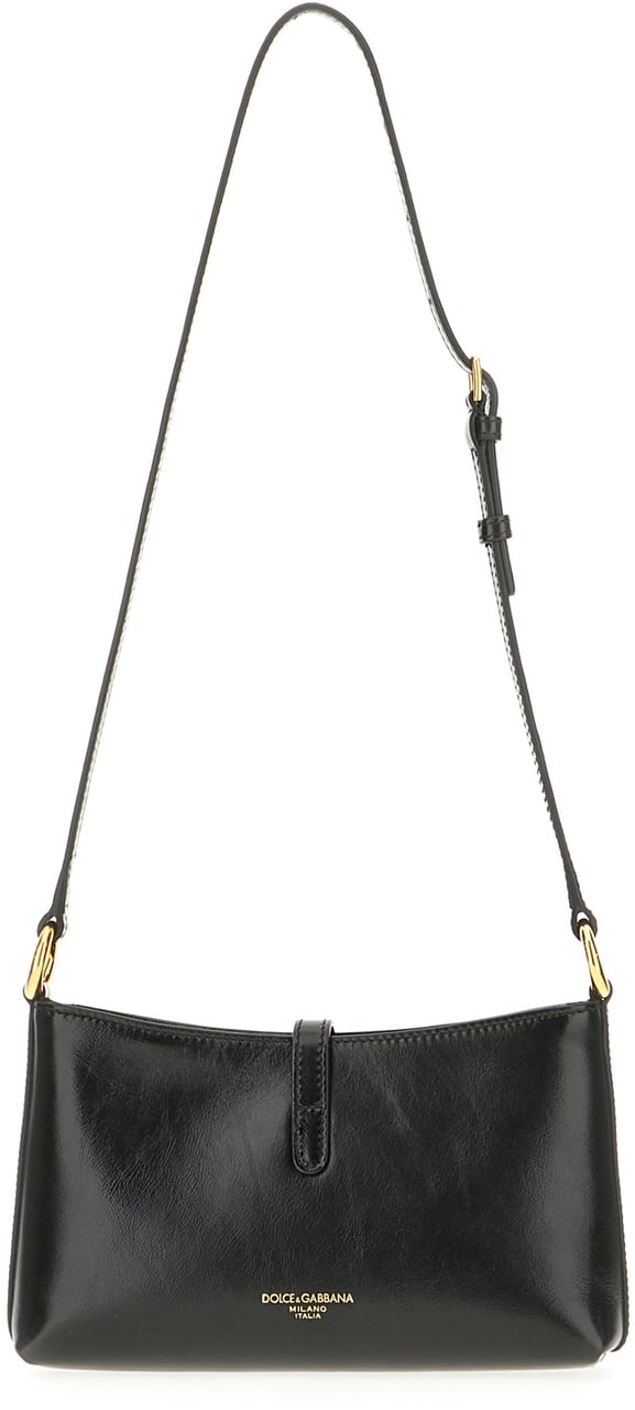Dolce & Gabbana Dolce&gabbana Black leather Lock shoulder bag Zwart