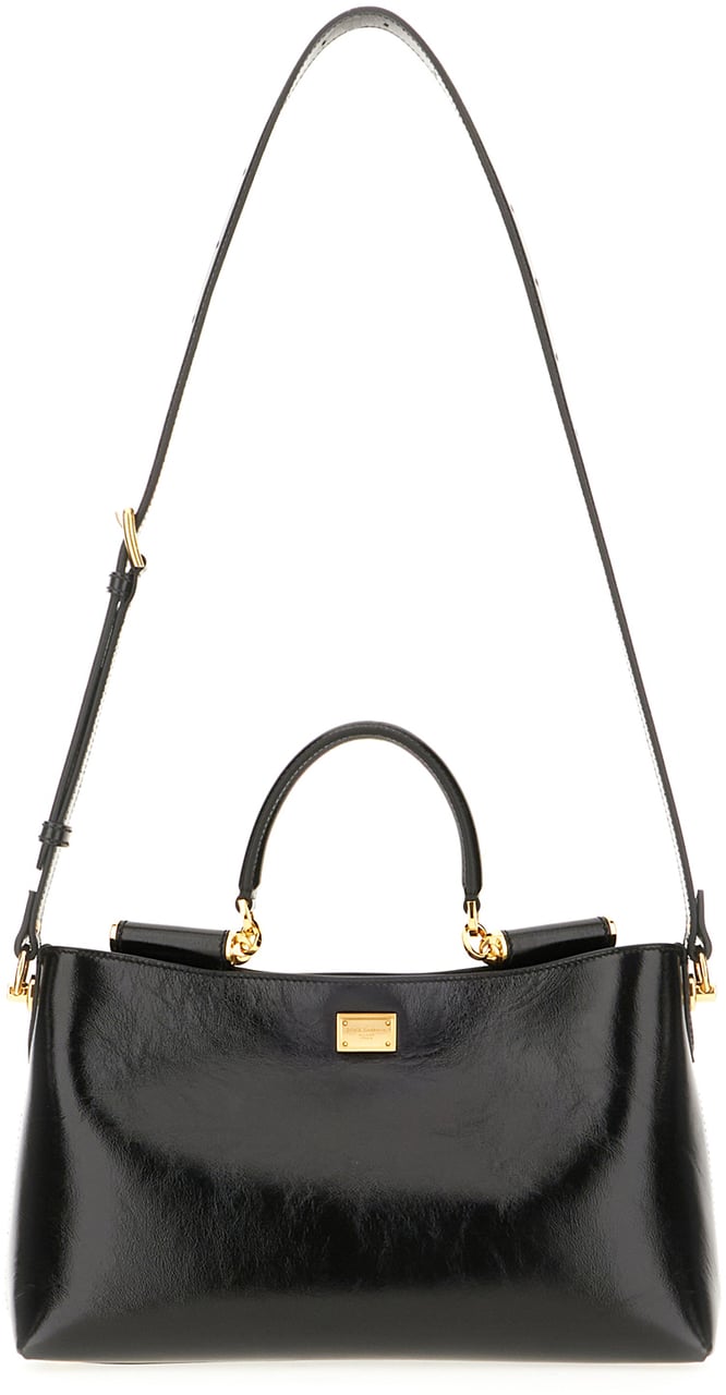 Dolce & Gabbana Black leather Vittoria handbag Zwart