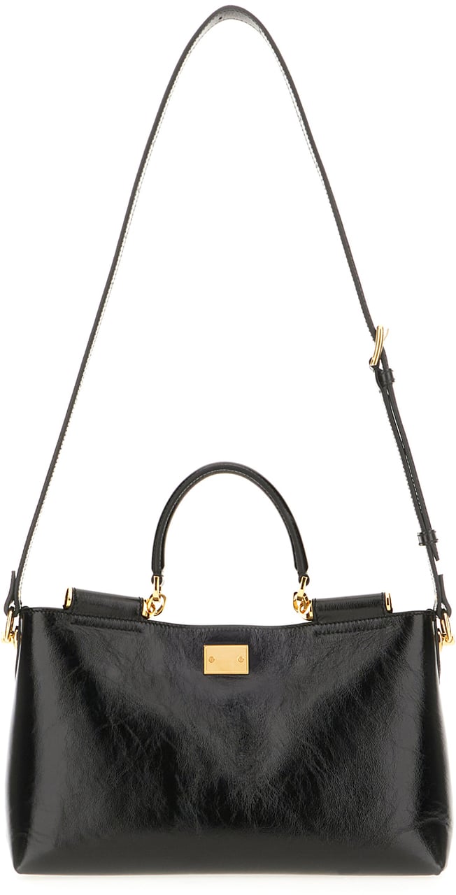Dolce & Gabbana Black leather Vittoria handbag Zwart
