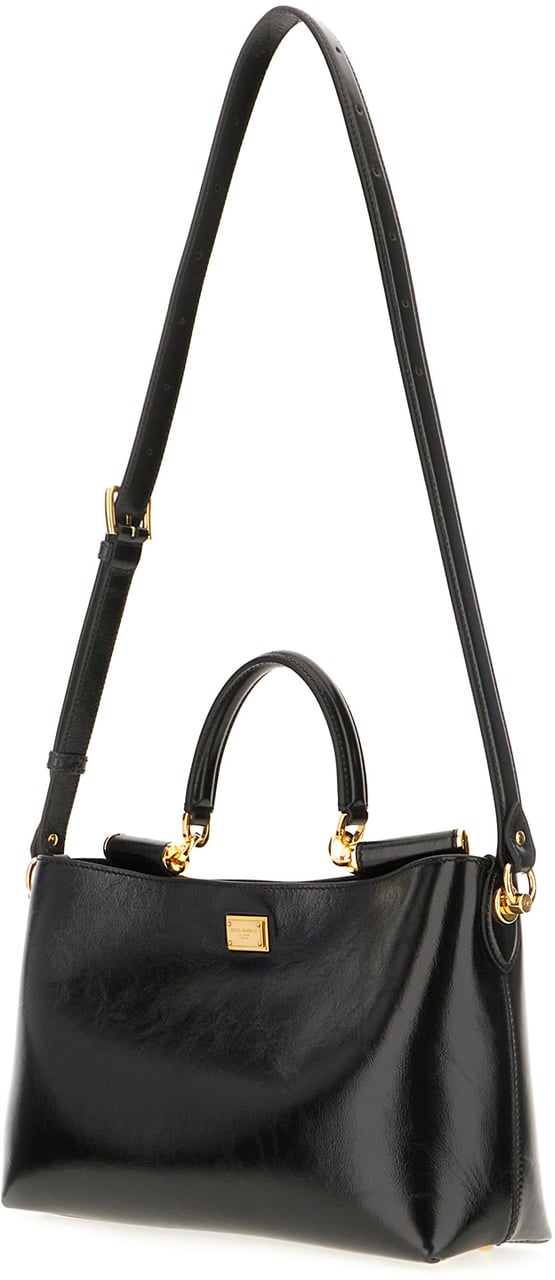 Dolce & Gabbana Black leather Vittoria handbag Zwart