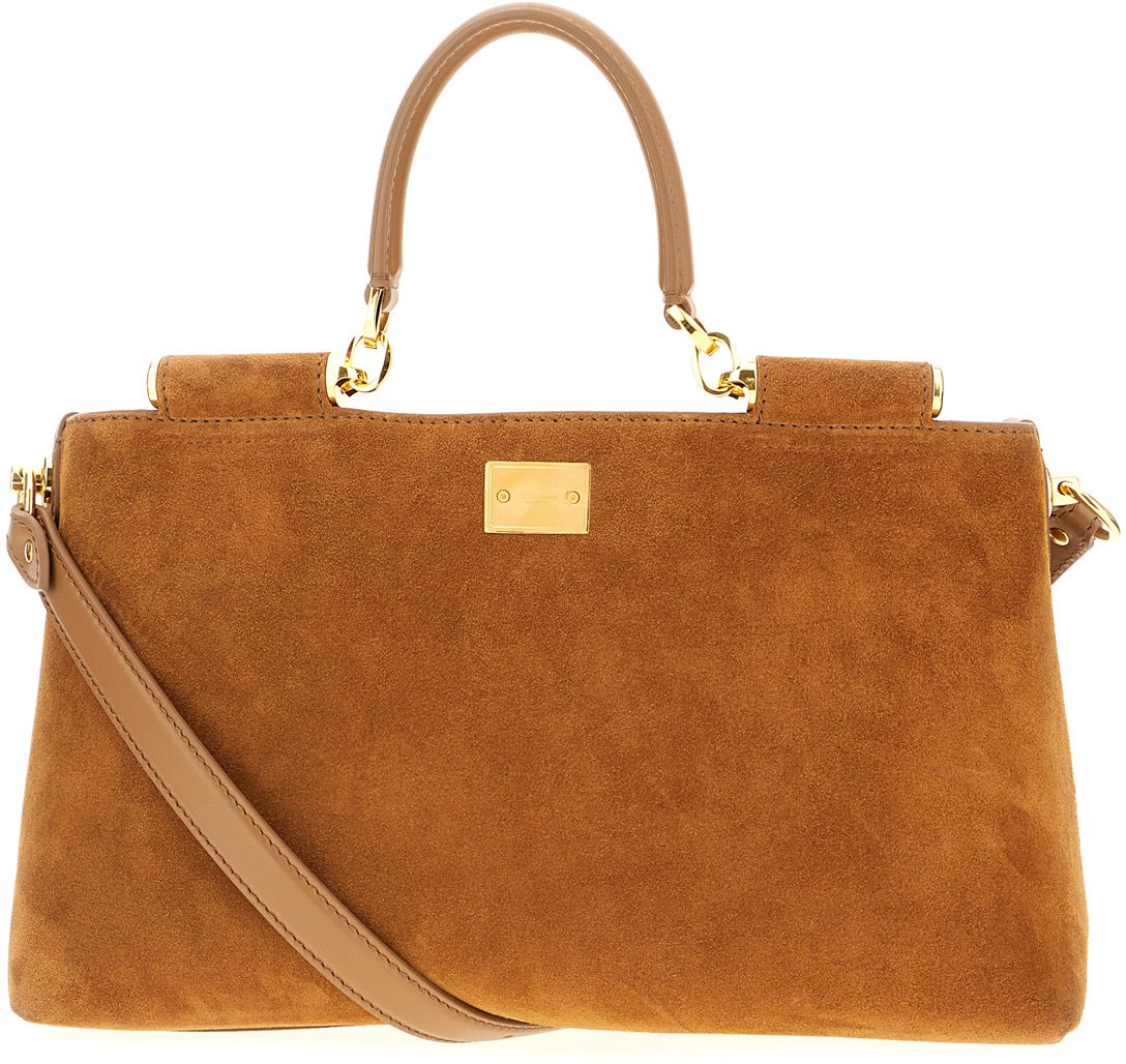 Dolce & Gabbana Dolce&gabbana Brown suede leather Vittoria handbag Bruin