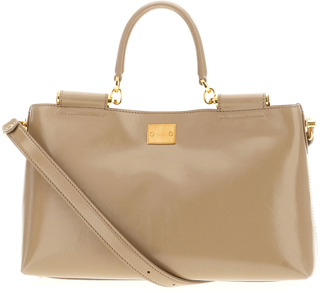 Dolce & Gabbana Dolce&gabbana Dove-grey leather Vittoria handbag Grijs