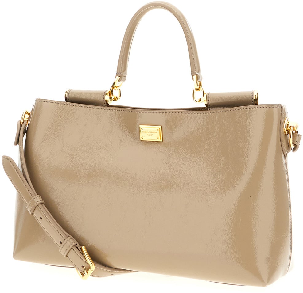 Dolce & Gabbana Dolce&gabbana Dove-grey leather Vittoria handbag Grijs
