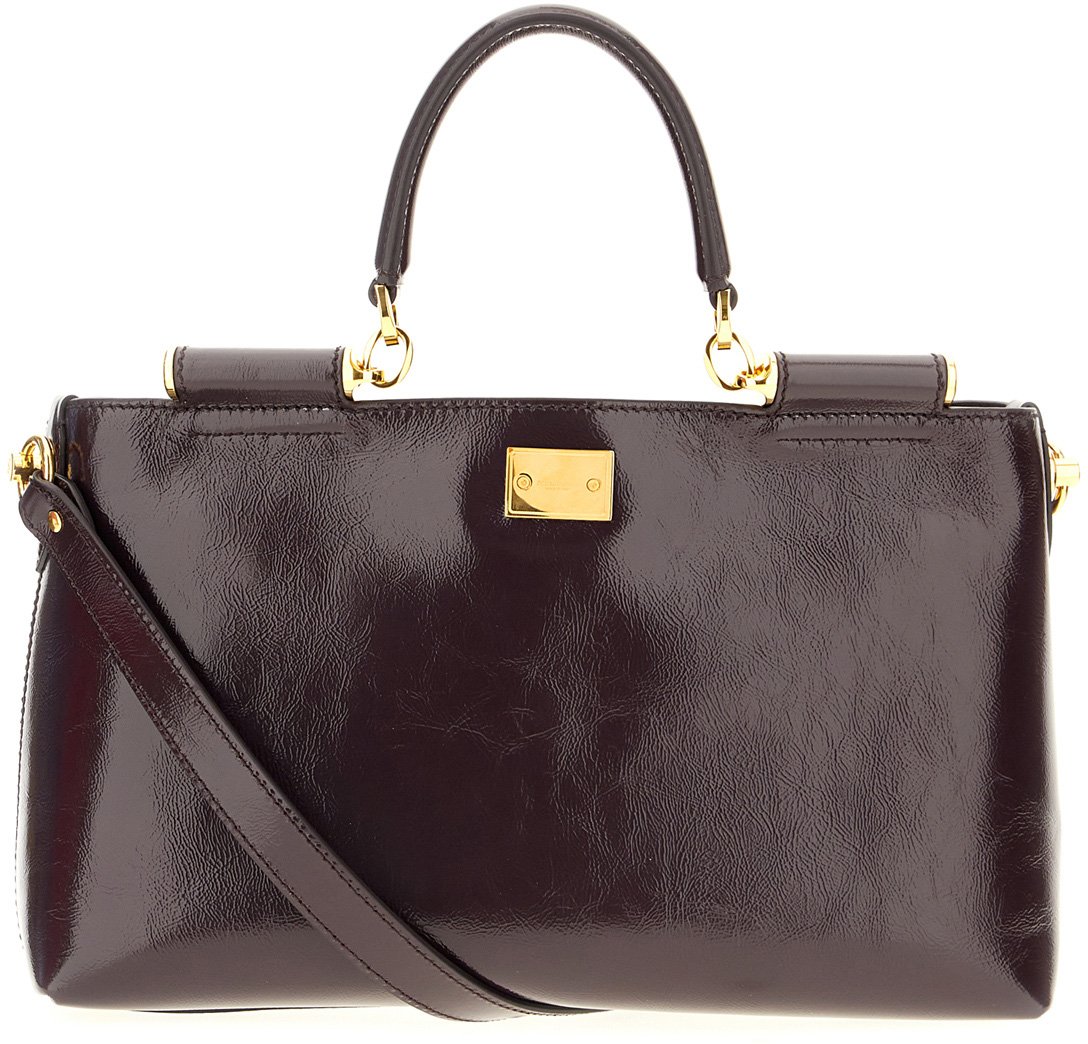Dolce & Gabbana Dolce&gabbana Aubergine leather Vittoria handbag Paars