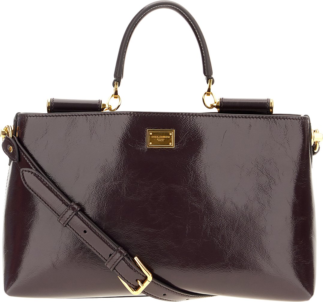 Dolce & Gabbana Dolce&gabbana Aubergine leather Vittoria handbag Paars