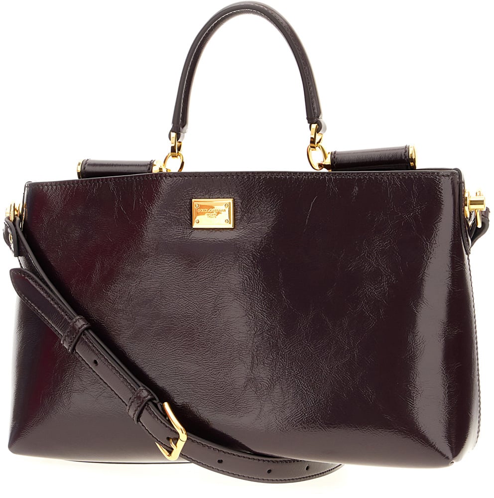 Dolce & Gabbana Dolce&gabbana Aubergine leather Vittoria handbag Paars