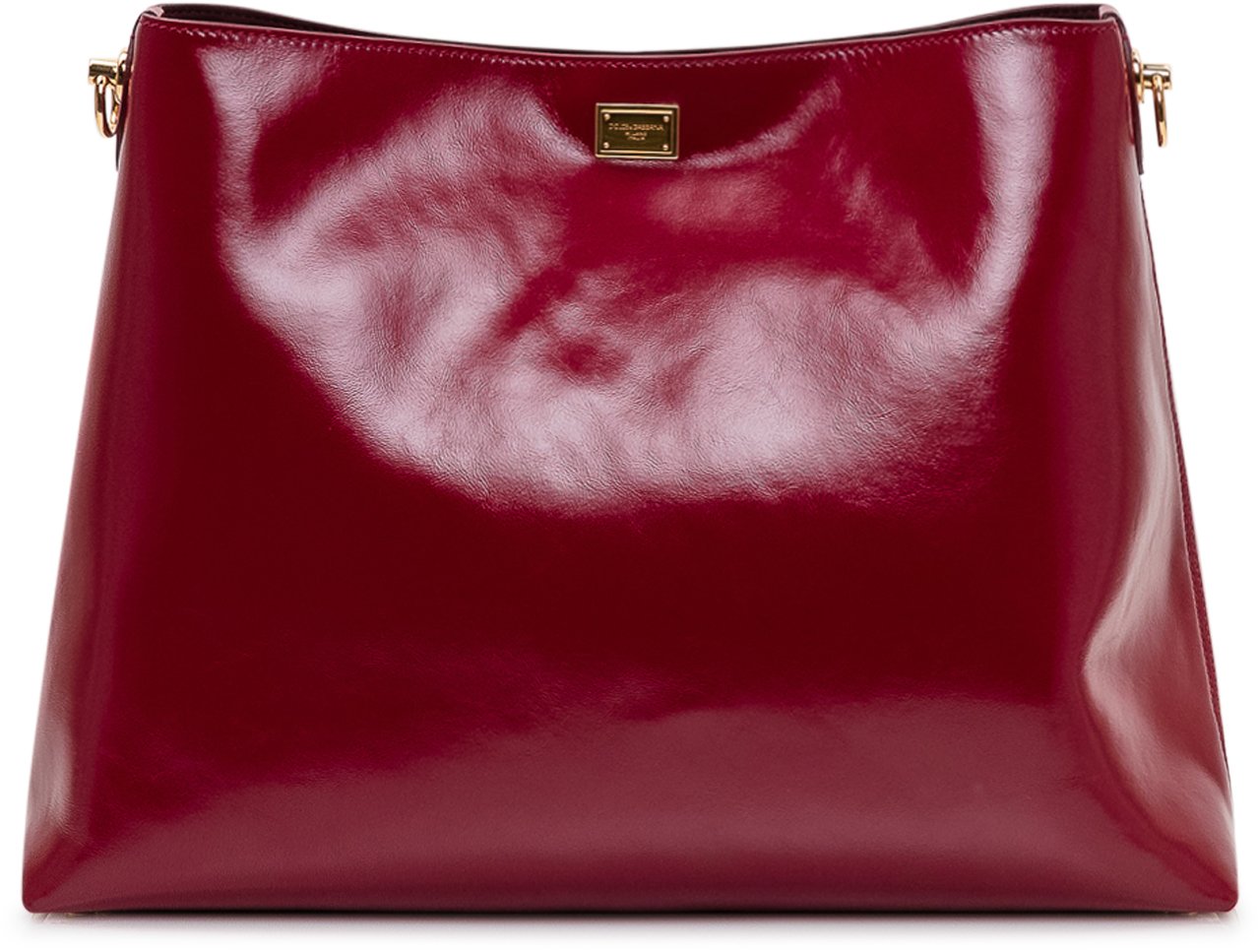 Dolce & Gabbana Borsa a Spalla con Placca Metallica Maroon