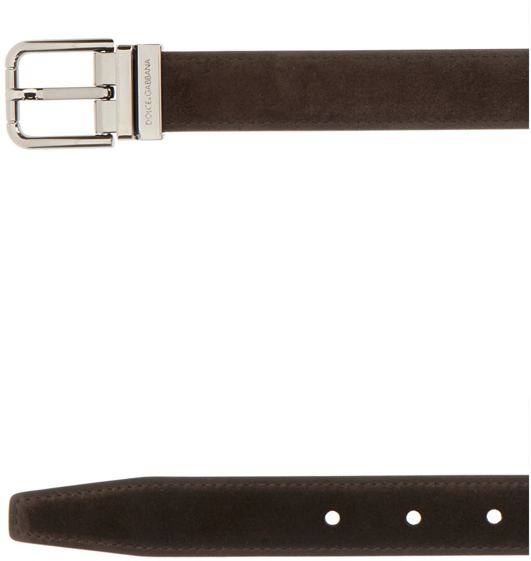 Dolce & Gabbana Dolce&gabbana Brown leather reversible belt Bruin