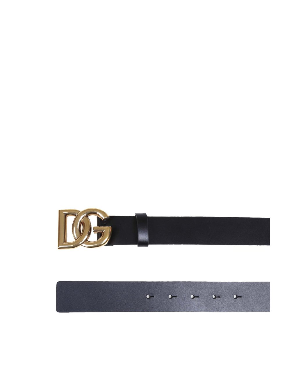 Dolce & Gabbana Dolce & gabbana calfskin belt with crossed dg logo color black Zwart