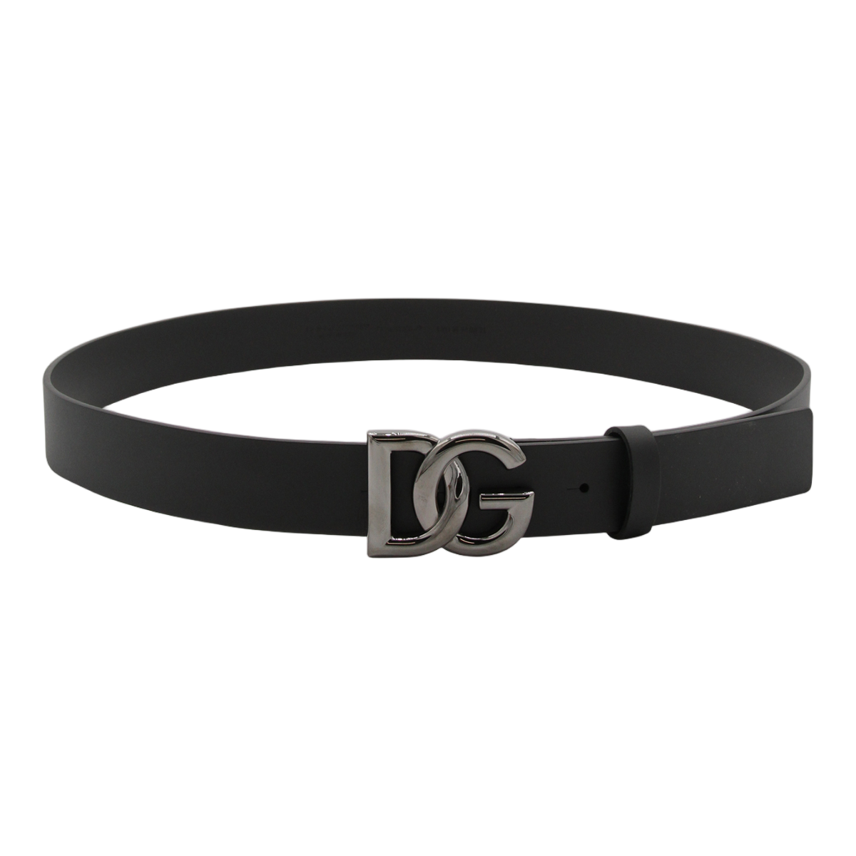 Dolce & Gabbana Black Calf Leather Logo Belt Zwart