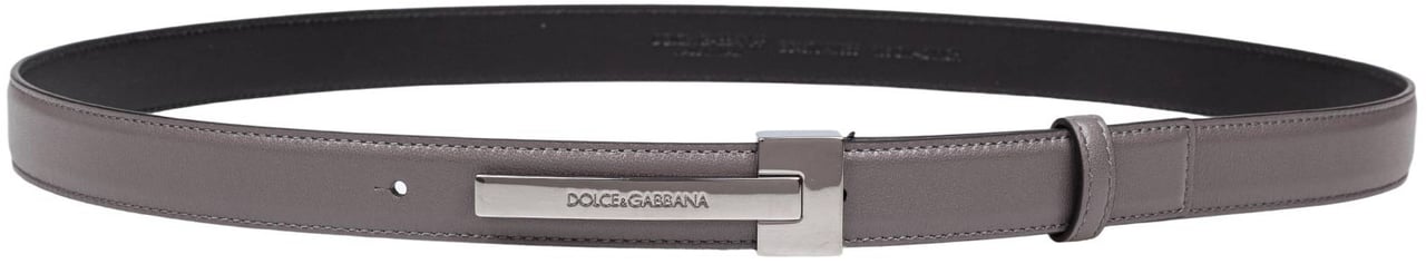 Dolce & Gabbana Dolce & gabbana leather belt with logo buckle Grijs