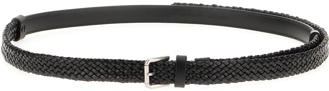 Dolce & Gabbana Black leather belt Zwart