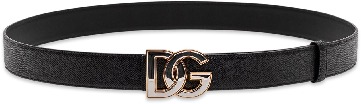 Dolce & Gabbana Cintura Nera con Fibbia Logata Zwart