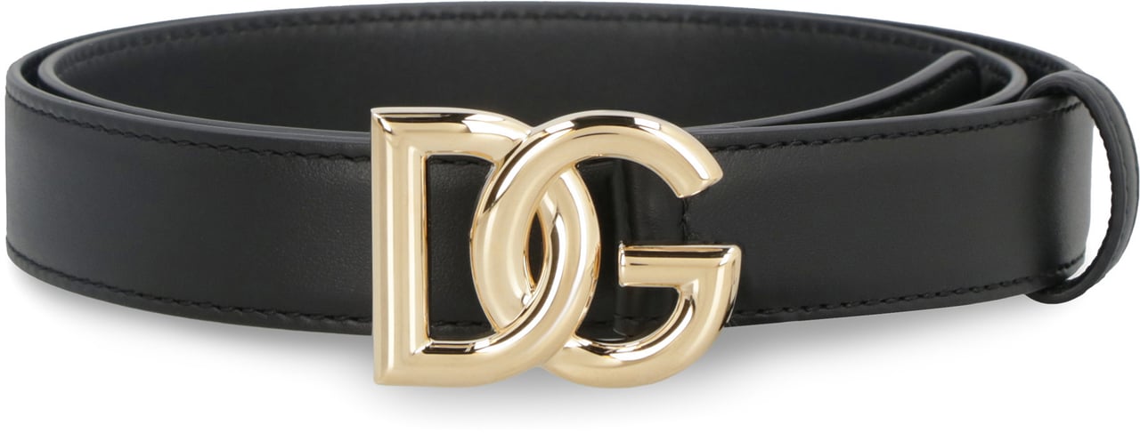 Dolce & Gabbana DG buckle leather belt Zwart