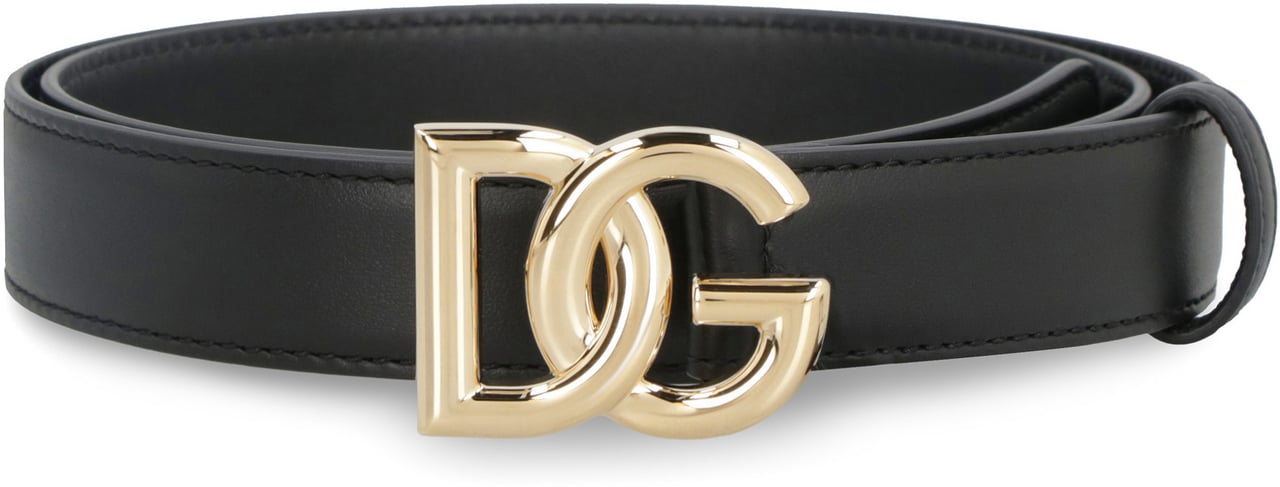 Dolce & Gabbana DG buckle leather belt Zwart