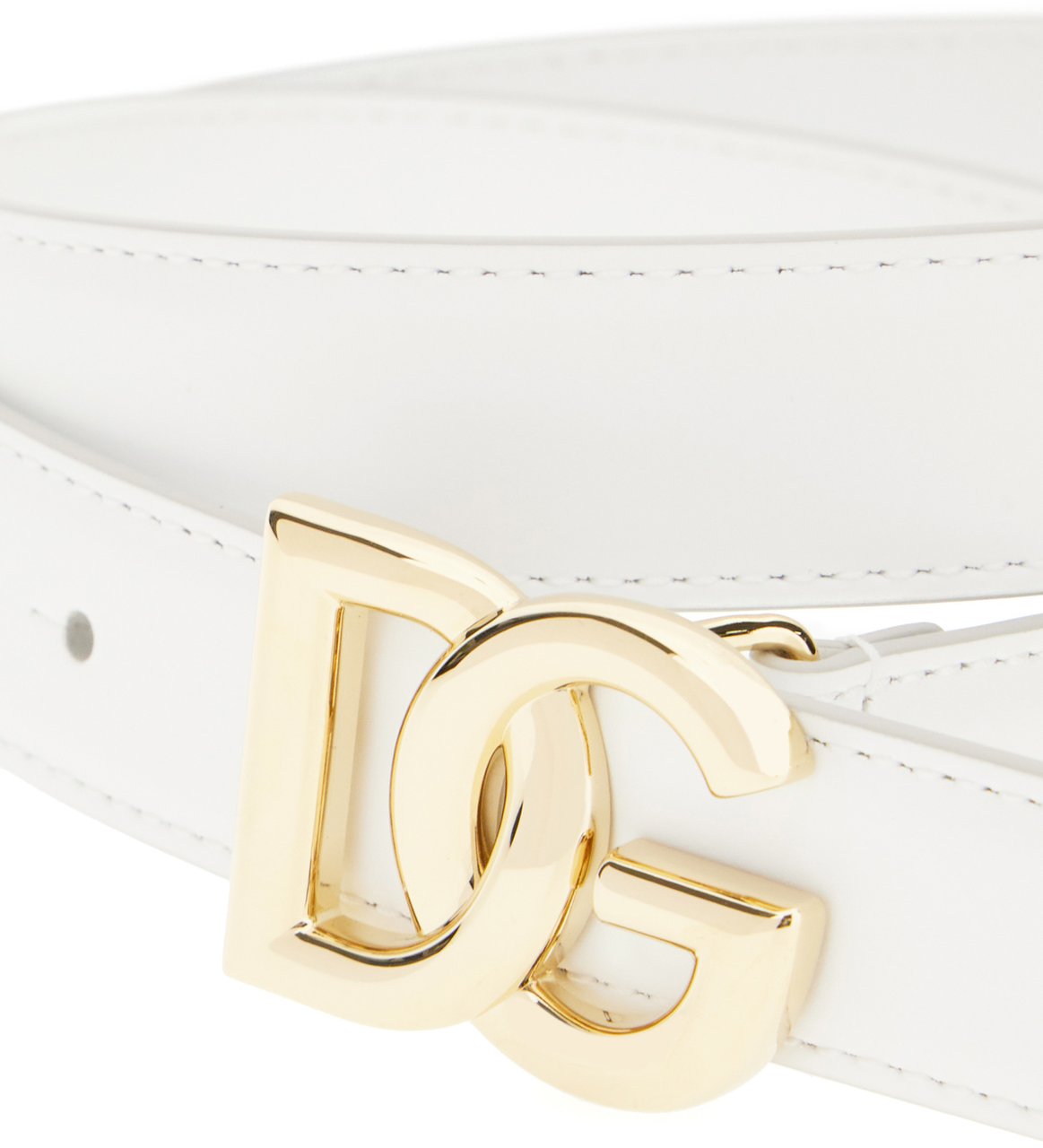 Dolce & Gabbana Dolce&gabbana White leather belt Wit