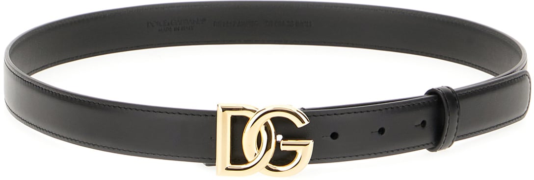 Dolce & Gabbana Dolce&gabbana Black leather belt Zwart