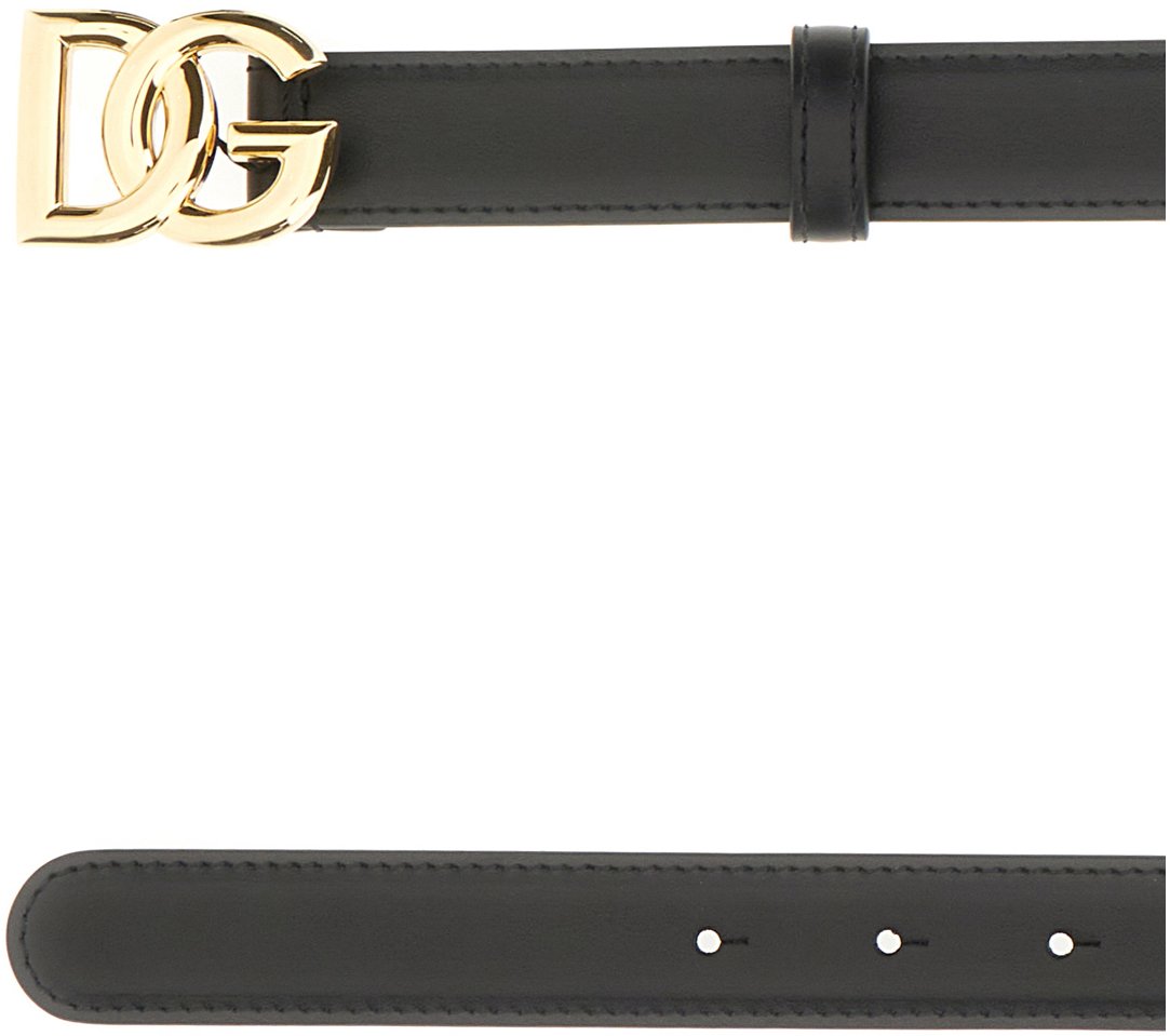 Dolce & Gabbana Dolce&gabbana Black leather belt Zwart